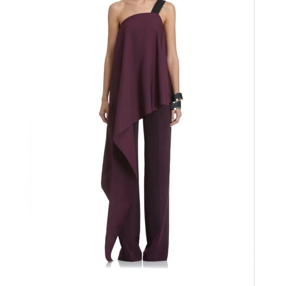 AQ/AQ One-Shoulder Black asymmetrical Jumpsuit New Size US0/UK4